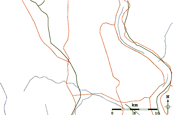 Roads and rivers around Mars Hill (Maine)