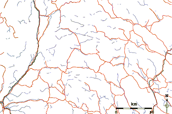 Roads and rivers around Marsfjallat