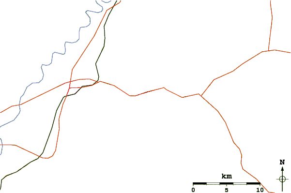 Roads and rivers around Mary's Rock