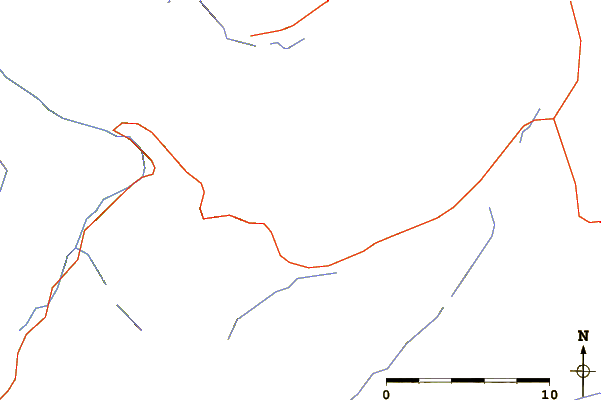 Roads and rivers around Matahpi Peak