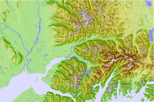 Surf breaks located close to Matanuska Peak or Byers Peak