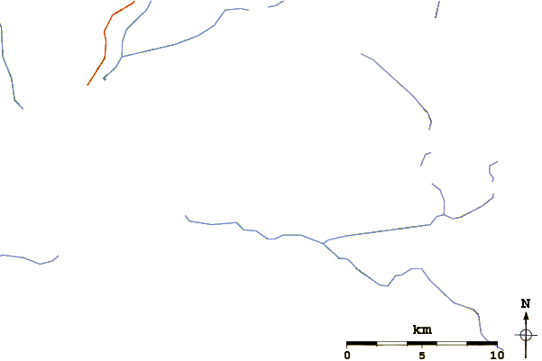 Roads and rivers around Matchlee Mountain