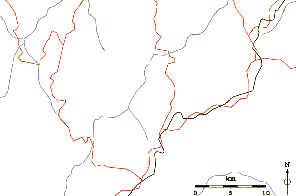 Roads and rivers around Matese