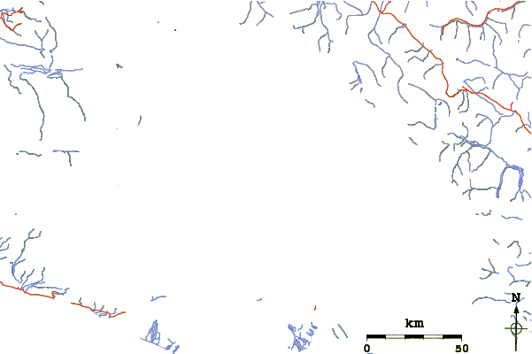 Roads and rivers around McArthur Peak