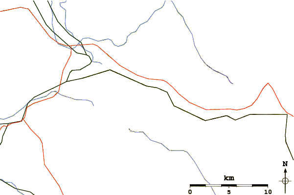 Roads and rivers around McClellan Butte