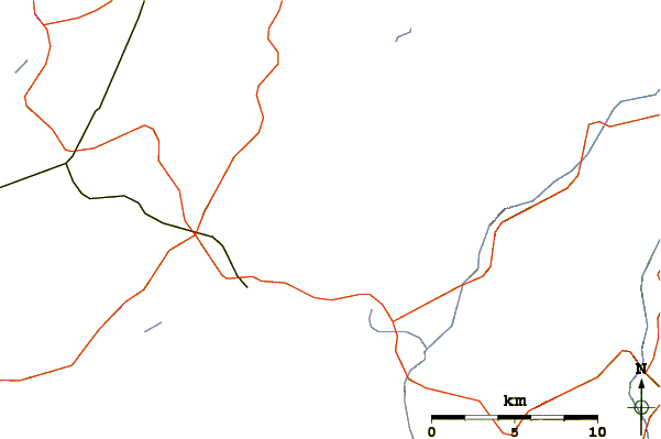 Roads and rivers around McKenzie Mountain