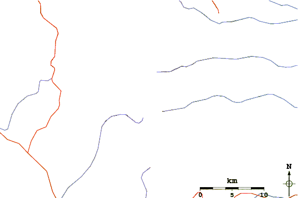 Roads and rivers around McKnight Mountain