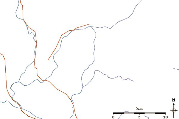 Roads and rivers around McLeod Hill