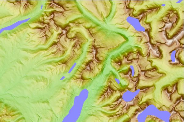 Surf breaks located close to McPartland Mountain