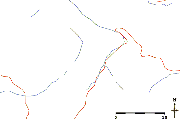 Roads and rivers around McPartland Mountain