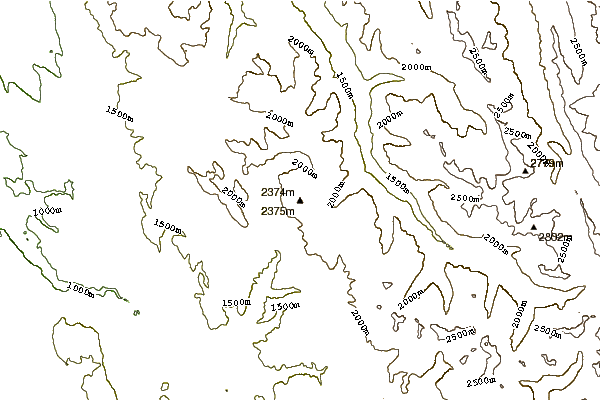 Mountain peaks around Meadow Mountain