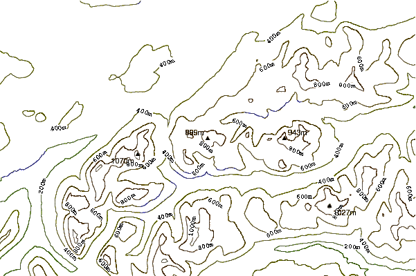 Mountain peaks around Meall Buidhe (Corbett)