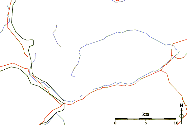 Roads and rivers around Meall Glas