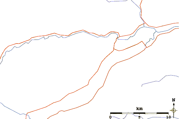 Roads and rivers around Meall Greigh