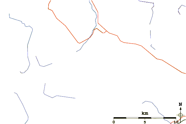 Roads and rivers around Meall a' Chrasgaidh