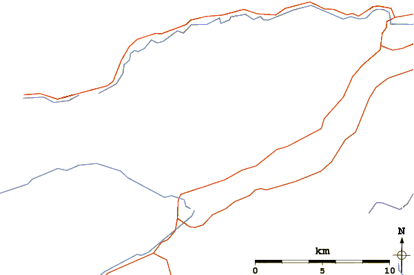 Roads and rivers around Meall nan Tarmachan