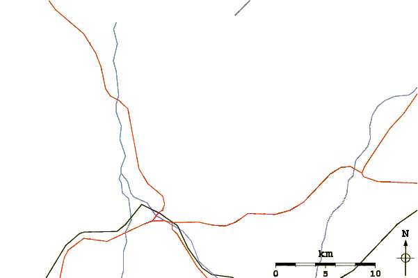 Roads and rivers around Medicine Butte