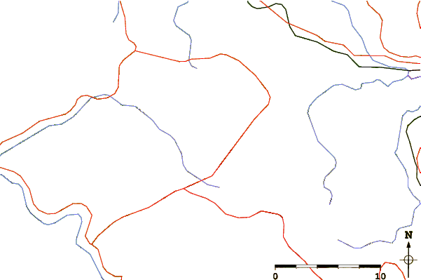 Roads and rivers around Medvednik