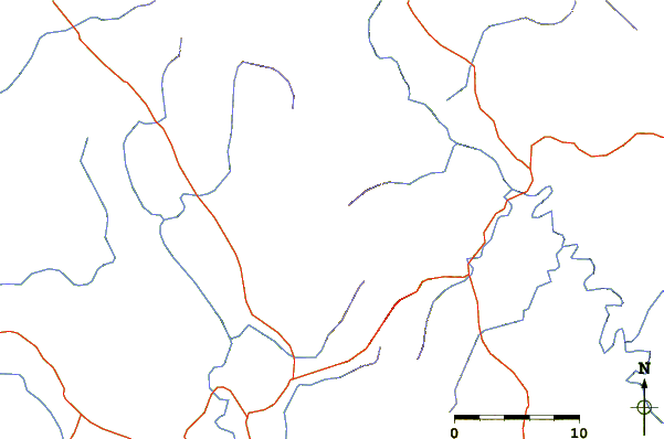 Roads and rivers around Mela Taung