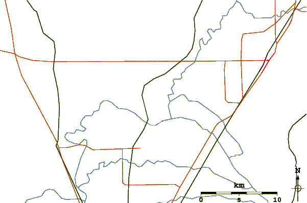 Roads and rivers around Menan Buttes