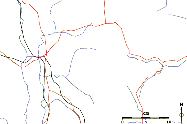 Roads and rivers around Mendon Peak (Vermont)