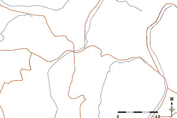 Roads and rivers around Menefee Mountain