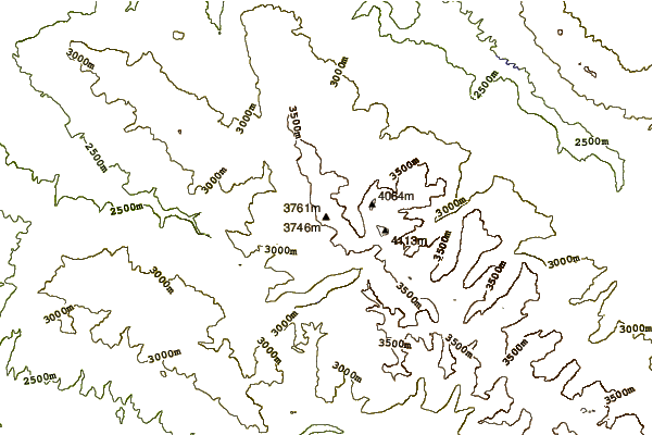 Mountain peaks around Meridian Peak