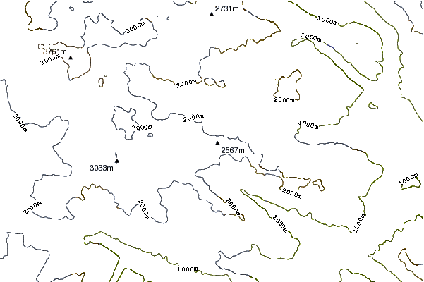 Mountain peaks around Merlon Mountain