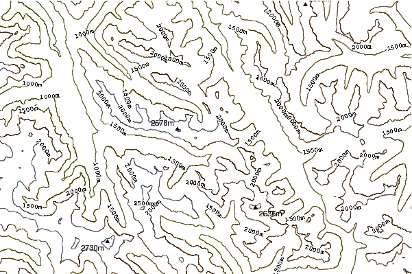 Mountain peaks around Mesahchie Peak