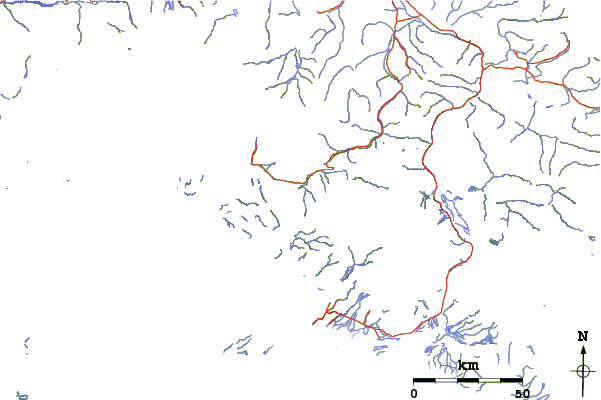 Roads and rivers around Meteorite Mountain