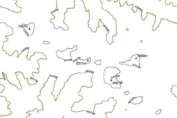 Mountain peaks around Miar Peak