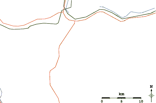 Roads and rivers around Middle Carter Mountain