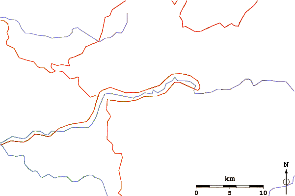 Roads and rivers around Middle Cathedral Rock