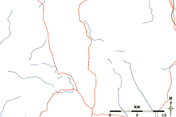 Roads and rivers around Middle Dodd