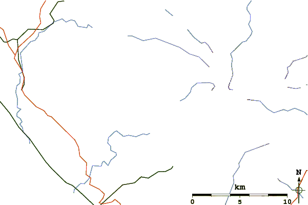 Roads and rivers around Middle Fell