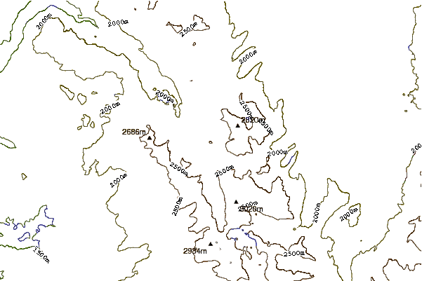 Mountain peaks around Middle Mountain