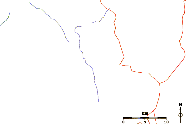 Roads and rivers around Middle Mountain