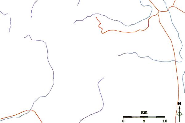 Roads and rivers around Middle Palisade