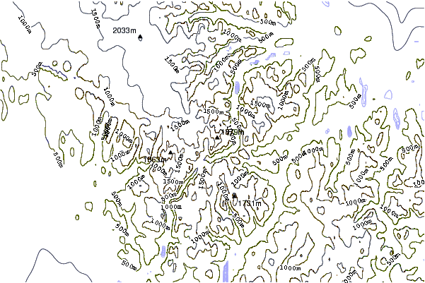 Mountain peaks around Midnight Sun Peak