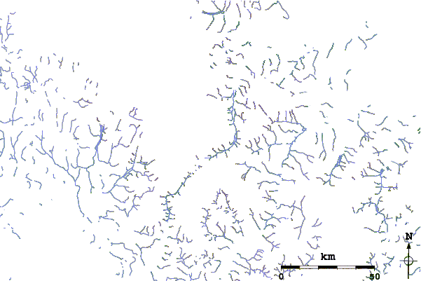 Roads and rivers around Midnight Sun Peak