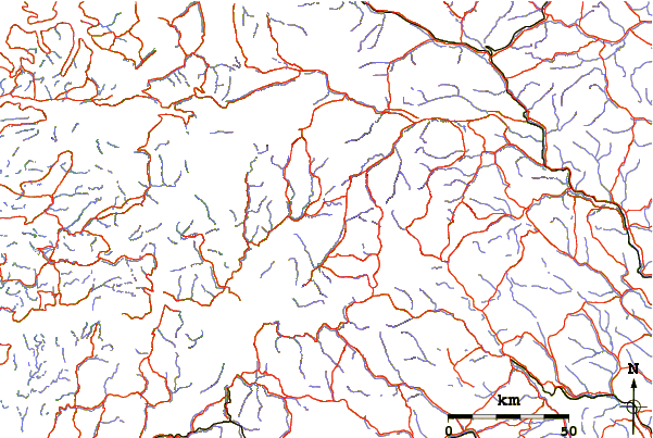 Roads and rivers around Midtre Skagastølstind