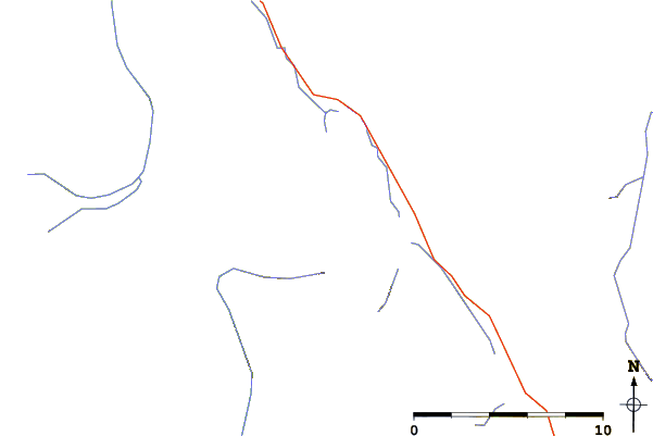 Roads and rivers around Midway Peak