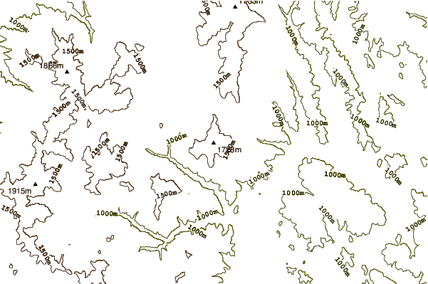 Mountain peaks around Milevska Planina