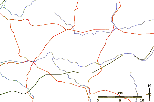 Roads and rivers around Milk Hill