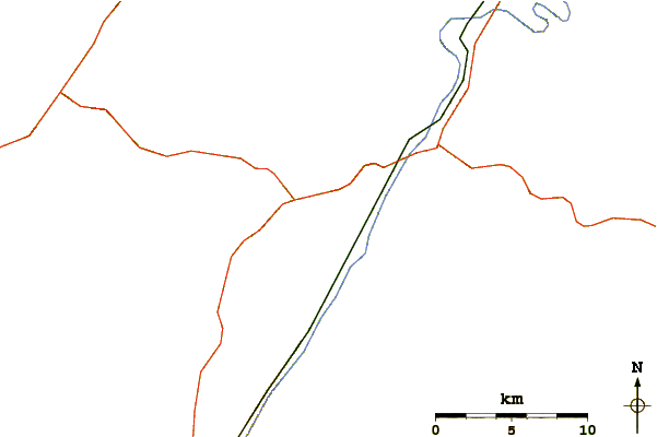 Roads and rivers around Mill Creek Mountain