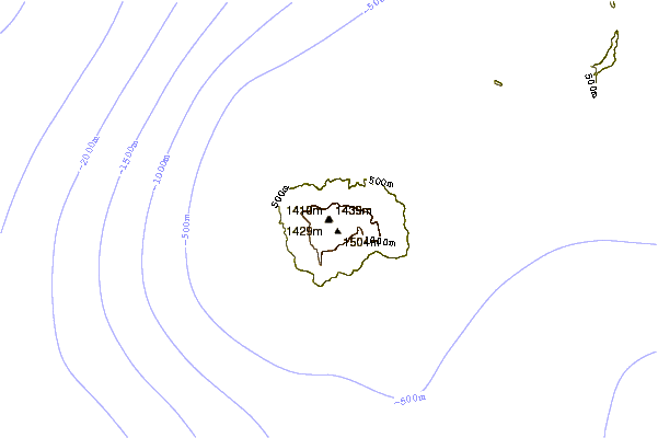 Mountain peaks around Milne (volcano)