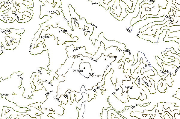 Mountain peaks around Minchinmavida