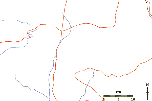 Roads and rivers around Miño Volcano