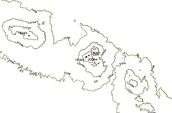 Mountain peaks around Miravalles Volcano