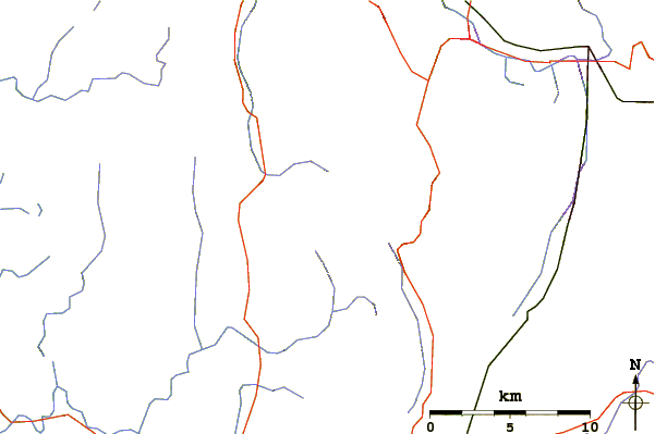 Roads and rivers around Misery Mountain (Taconic Mountains)